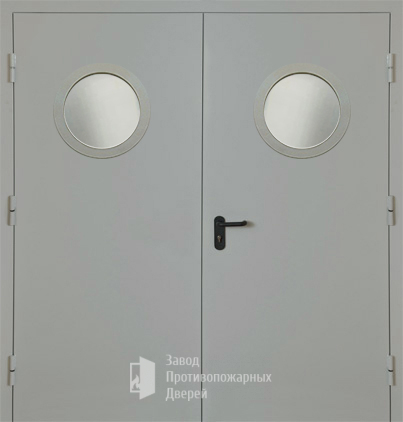 Фото двери «Двупольная с круглым стеклом EI-30» в Волоколамску