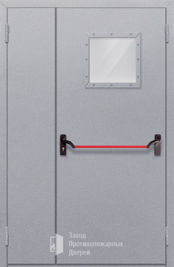 Фото двери «Полуторная со стеклопакетом (антипаника)» в Волоколамску