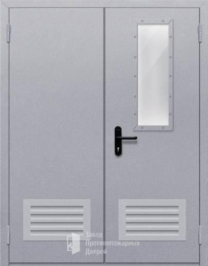 Фото двери «Двупольная со стеклом и решеткой» в Волоколамску