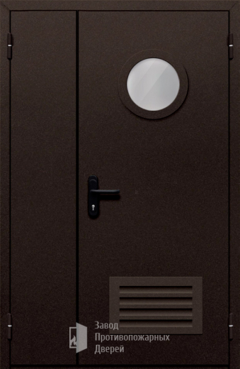 Фото двери «Полуторная с вентиляцией и стеклом №410» в Волоколамску