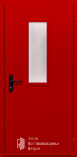 Фото двери «Однопольная со стеклом (красная)» в Волоколамску