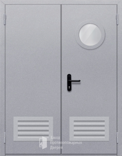 Фото двери «Двупольная с круглым стеклом» в Волоколамску