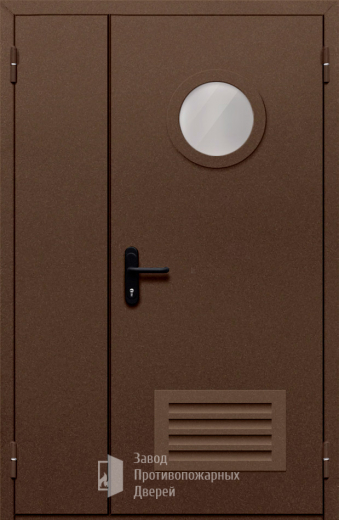 Фото двери «Полуторная с вентиляцией и стеклом №48» в Волоколамску