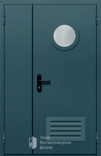 Фото двери «Полуторная с вентиляцией и стеклом №47» в Волоколамску