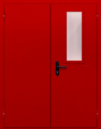 Фото двери «Двупольная со стеклом (красная)» в Волоколамску