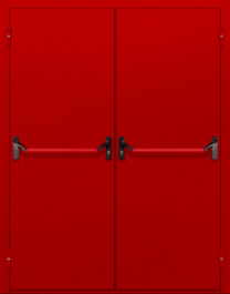 Фото двери «Двупольная глухая с антипаникой (красная)» в Волоколамску