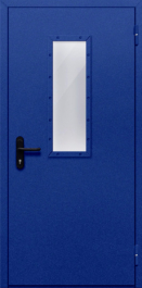 Фото двери «Однопольная со стеклом (синяя)» в Волоколамску