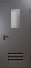 Фото двери «Техническая дверь №5 со стеклом и решеткой» в Волоколамску