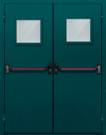 Фото двери «Двупольная со стеклом и антипаникой №56» в Волоколамску