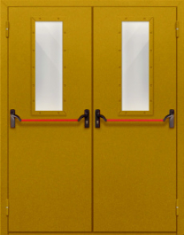 Фото двери «Двупольная со стеклом и антипаникой №65» в Волоколамску